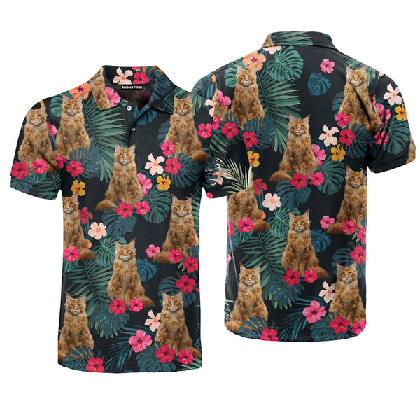 Maine Coon Cats Powered By Cat Polo Shirt For Men