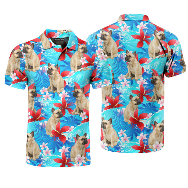 French Bulldog Happy With Summer Beach Polo Shirt For Men