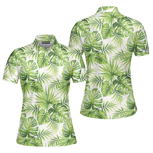 Tropical Floral Polo Shirt For Women