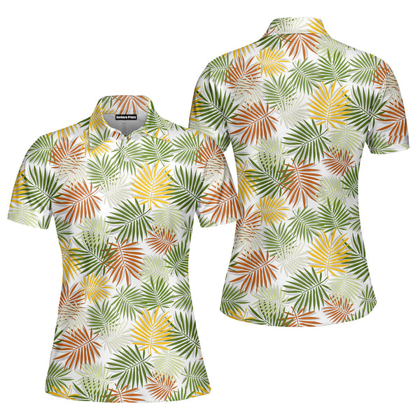 SeamLess Palm Leaf Summer Polo Shirt For Women