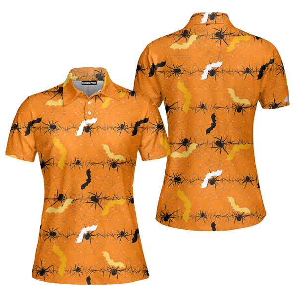 Orange Bright Halloween Comeback Polo Shirt For Women