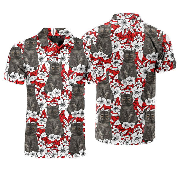 Your Kitten On Vintage Flower Tropical Polo Shirt For Men