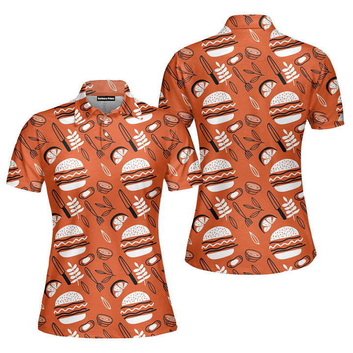 Barbebue BBQ Things Burger Fried Polo Shirt For Women