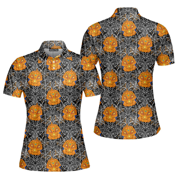 Happy Halloween Funny Pumkin Polo Shirt For Women