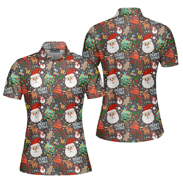 Santa Claus Party Polo Shirt For Women