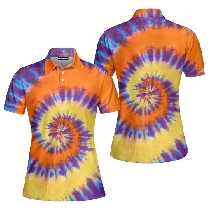 Psychedelic Tie Dye Polo Shirt For Women