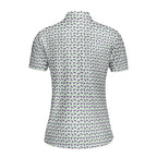 Eggplant-Polo Shirt For Women-Gerbera Prints