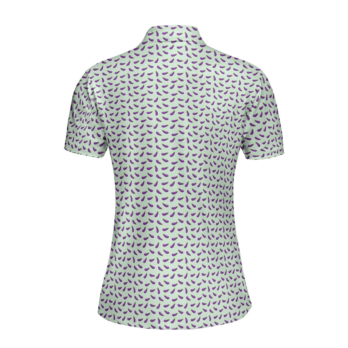 Eggplant-Polo Shirt For Women-Gerbera Prints