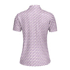 Eggplant-Polo Shirt For Women-Gerbera Prints