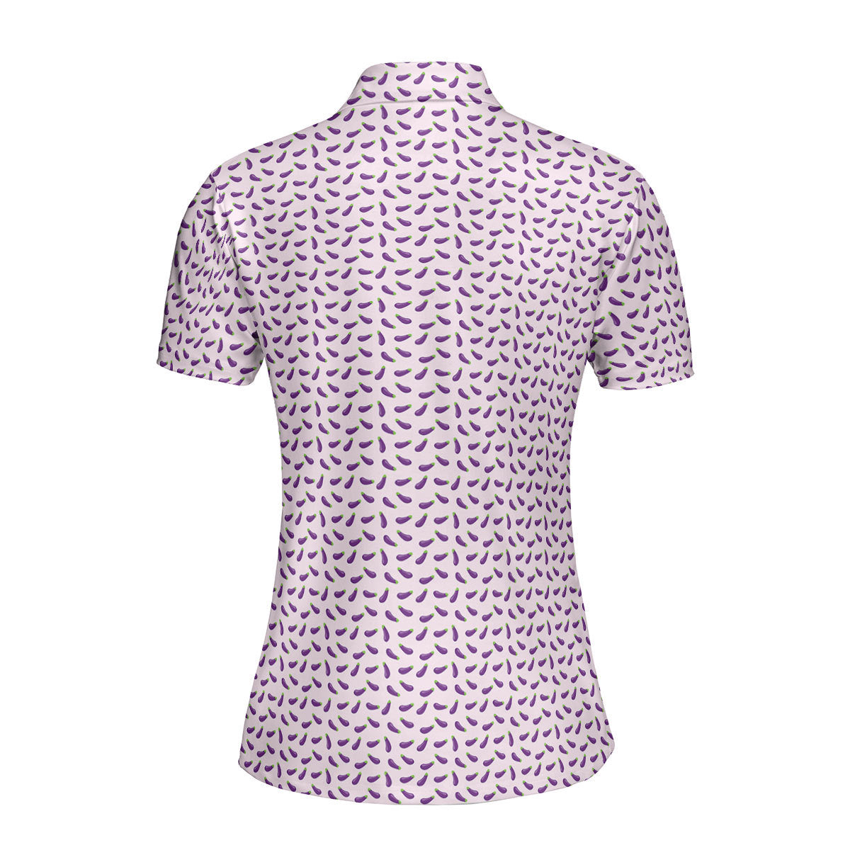 Eggplant-Polo Shirt For Women-Gerbera Prints