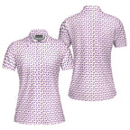 Eggplant-Polo Shirt For Women-Gerbera Prints