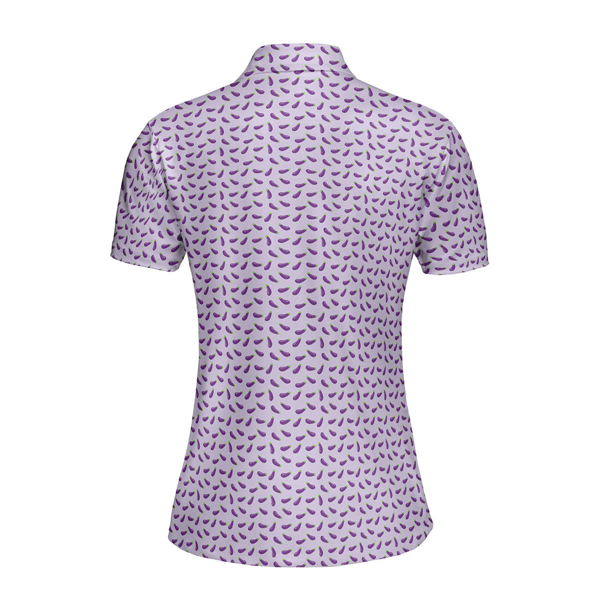 Eggplant-Polo Shirt For Women-Gerbera Prints