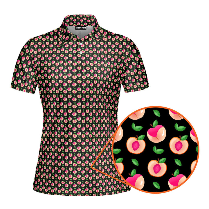 Sweet Peach Charm Funny Polo Shirt For Women 