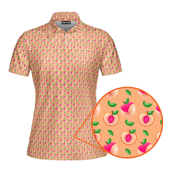 Sweet Peach Charm Funny Polo Shirt For Women 