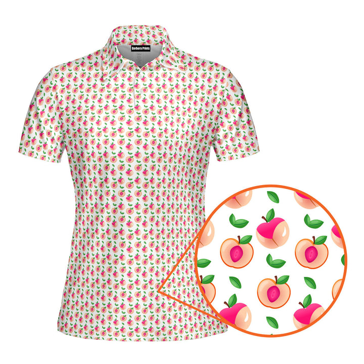 Sweet Peach Charm Funny Polo Shirt For Women 