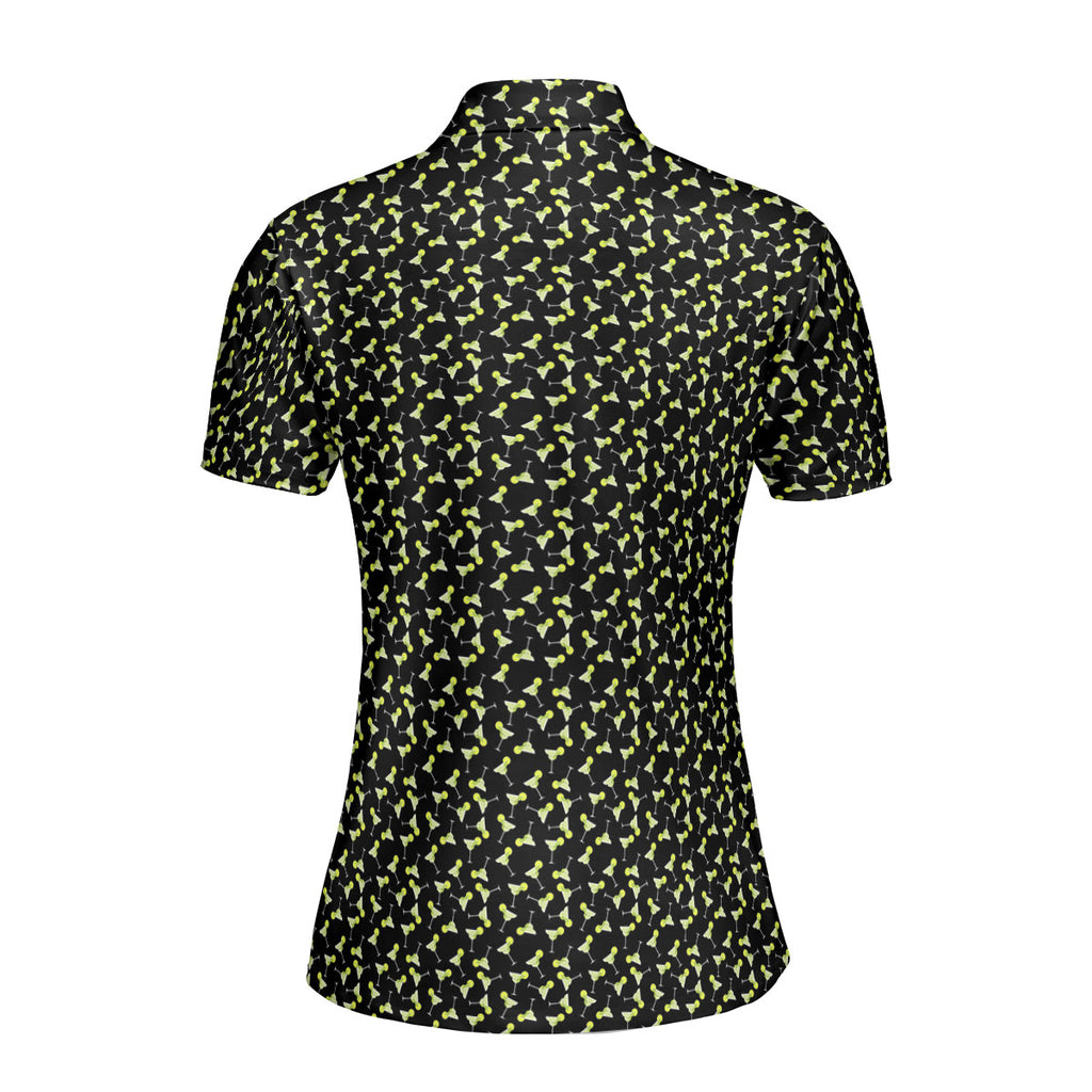 19th Hole Margarita Cocktail Slice Lime-Polo Shirt For Women-Gerbera Prints