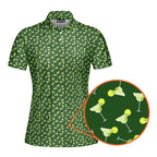 19th Hole Margarita Cocktail Slice Lime-Polo Shirt For Women-Gerbera Prints
