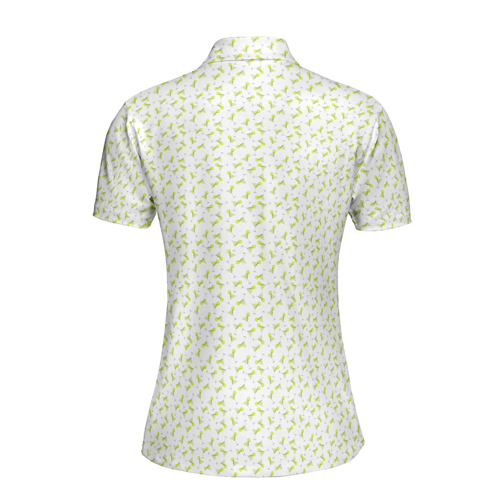 19th Hole Margarita Cocktail Slice Lime-Polo Shirt For Women-Gerbera Prints