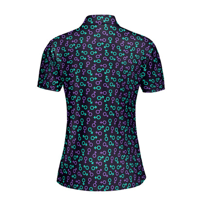 Gender Neon Funny Polo Shirt For Women 