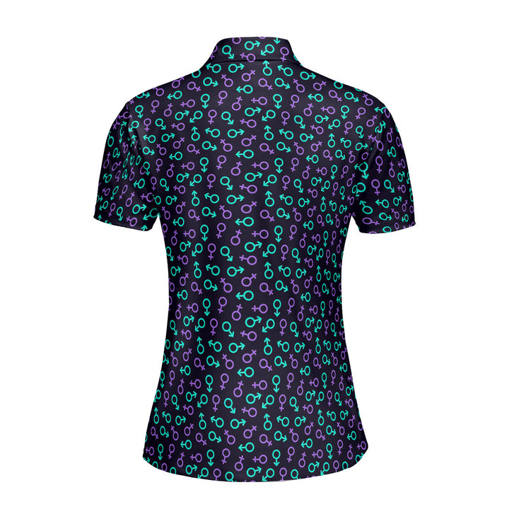 Gender Neon Funny Polo Shirt For Women 