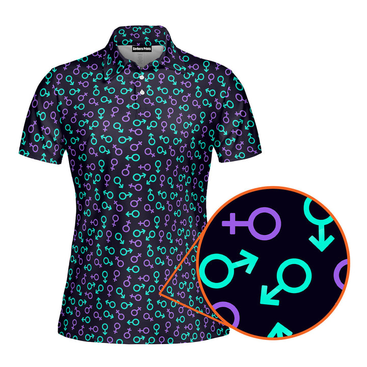 Gender Neon Funny Polo Shirt For Women 