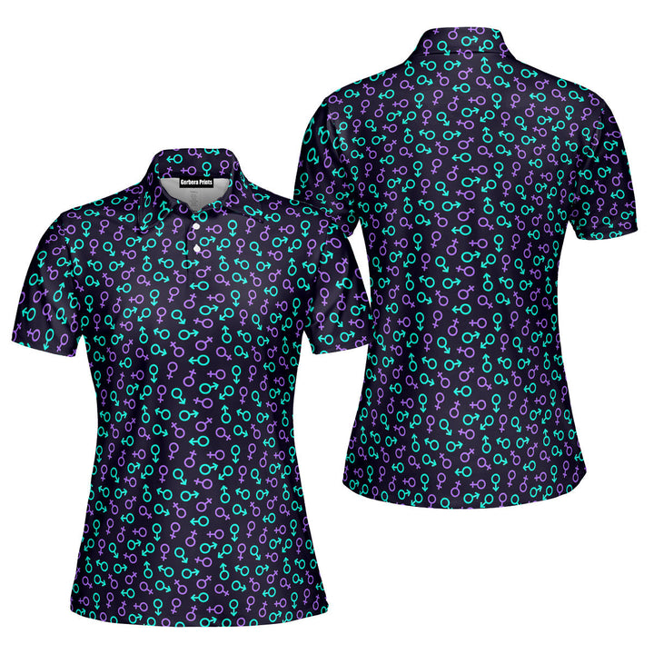 Gender Neon Funny Polo Shirt For Women 