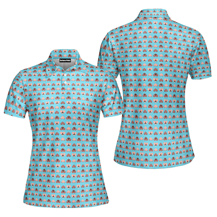 Heart Hip Funny Polo Shirt For Women