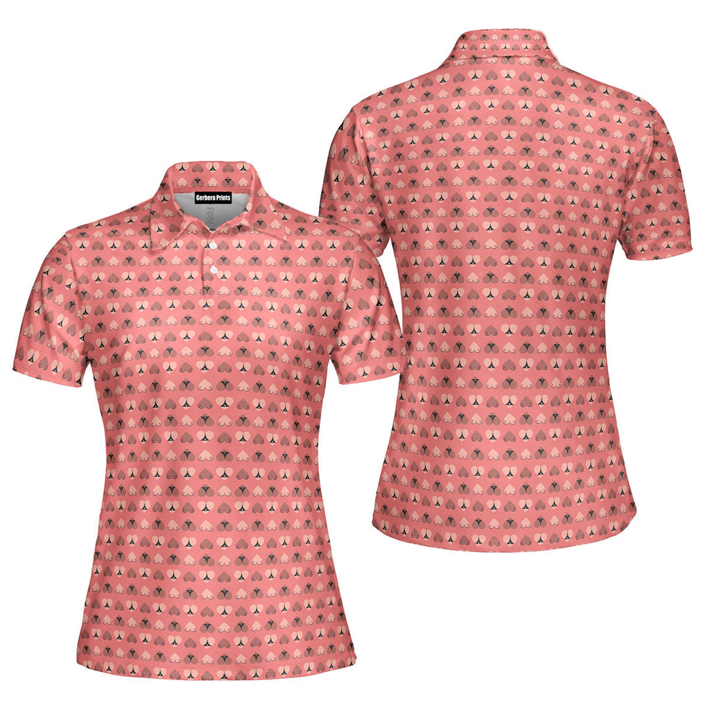 Heart Hip Funny Polo Shirt For Women