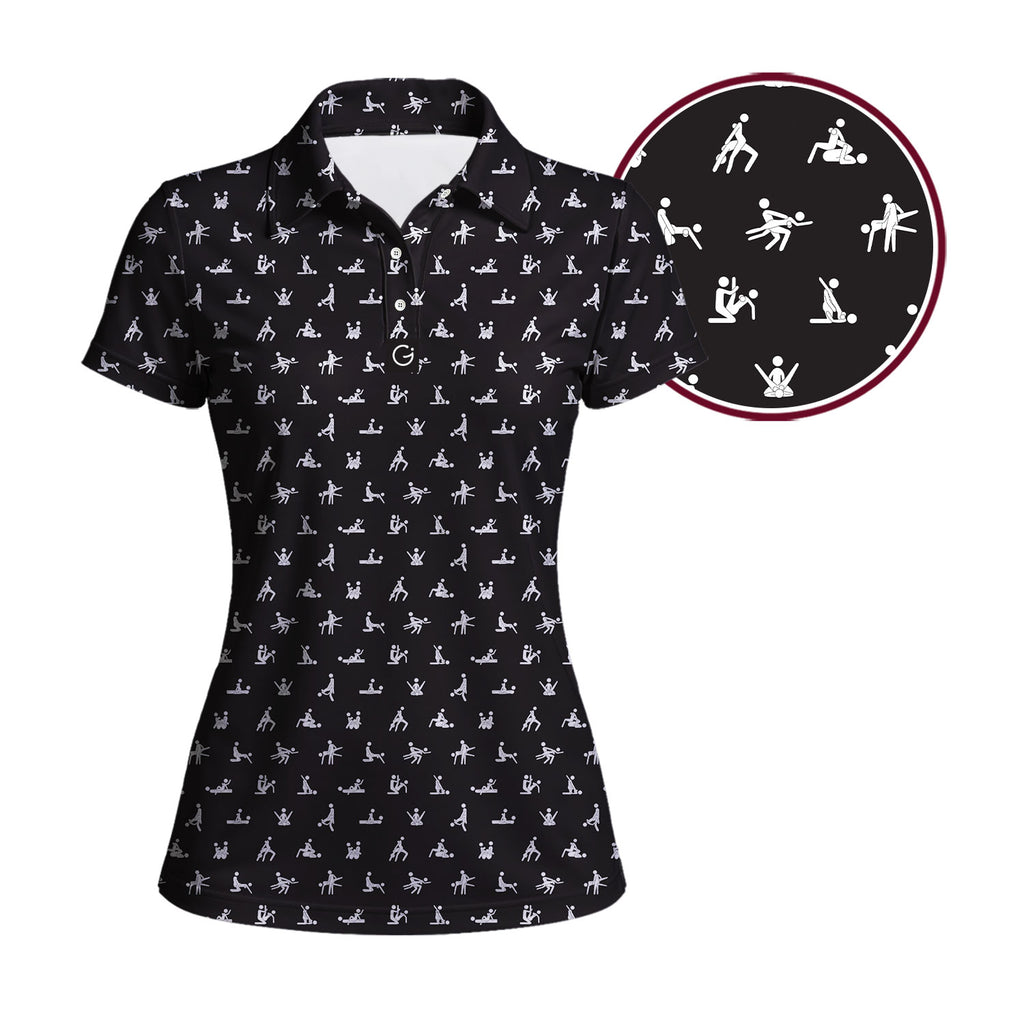 Stick Figure Polo Shirt For Women