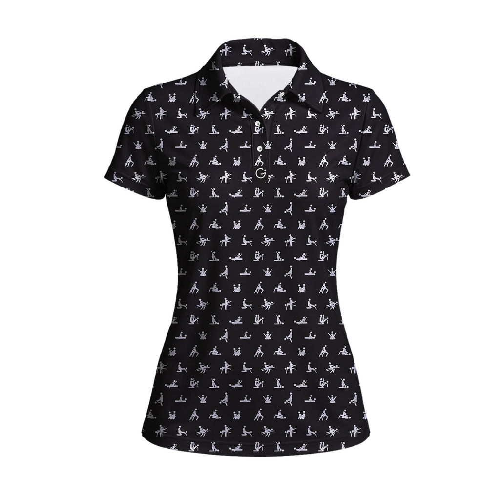 Stick Figure Polo Shirt For Women