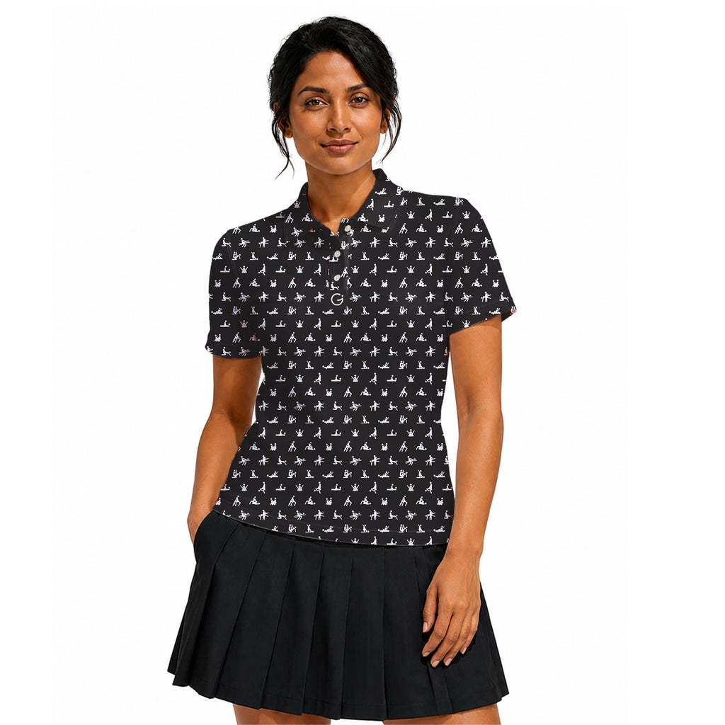 Stick Figure Polo Shirt For Women