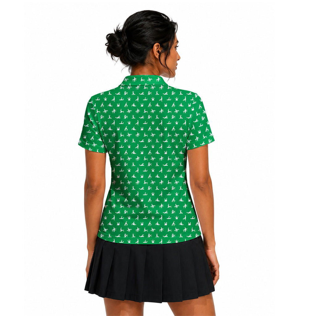 Stick Figure Polo Shirt For Women