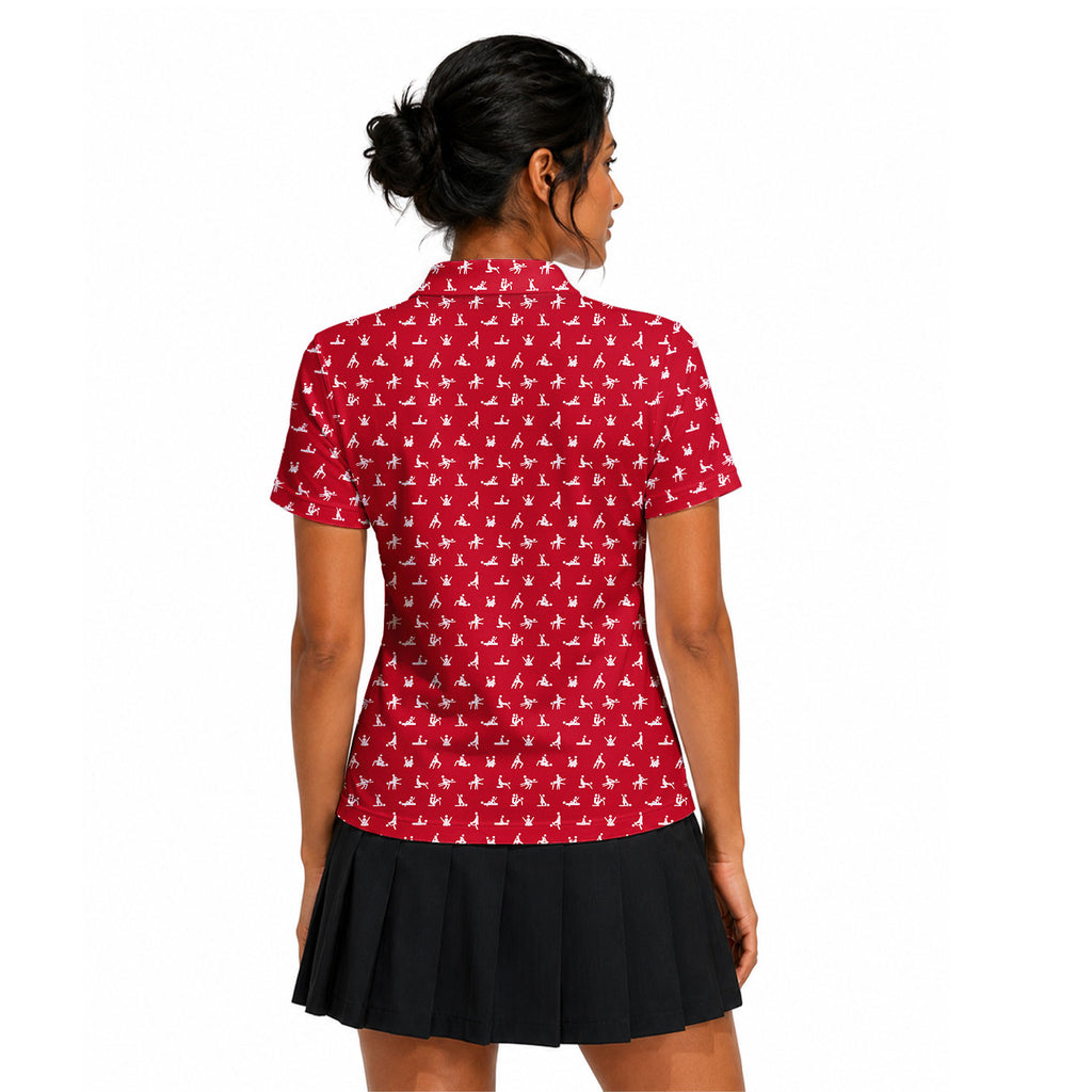 Stick Figure Polo Shirt For Women