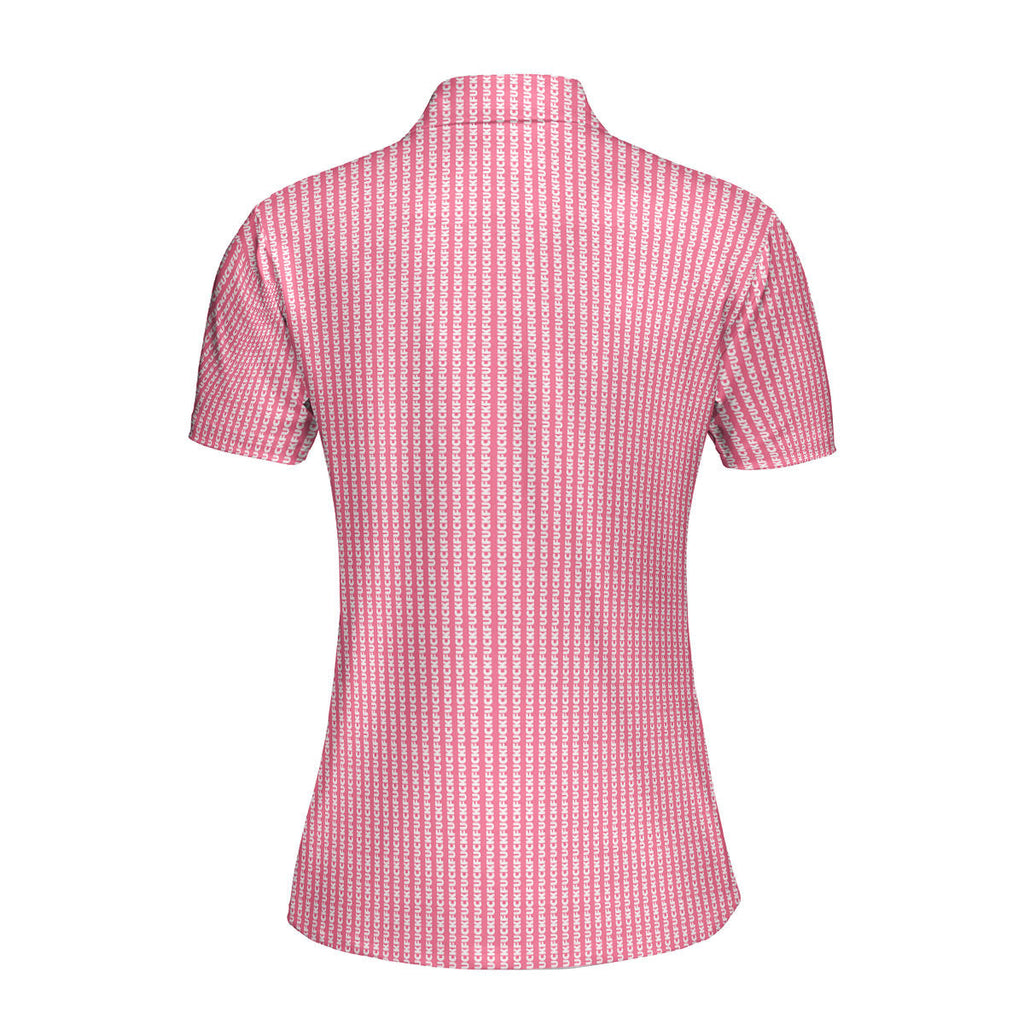 No F*cks Given Striped Funny Polo Shirt For Women