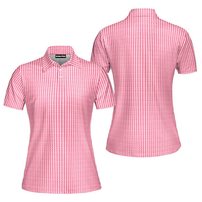 No F*cks Given Striped Funny Polo Shirt For Women