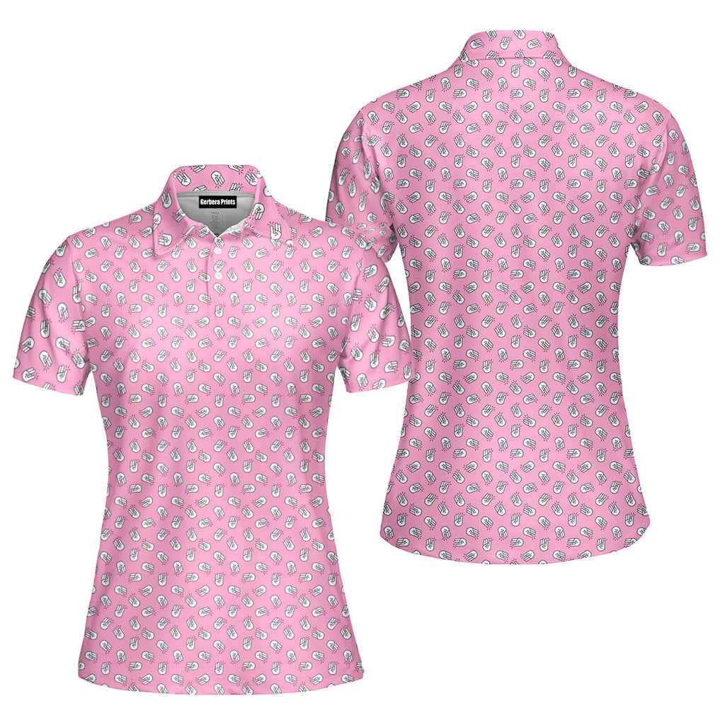 The Shocker Pink Funny Polo Shirt For Women 
