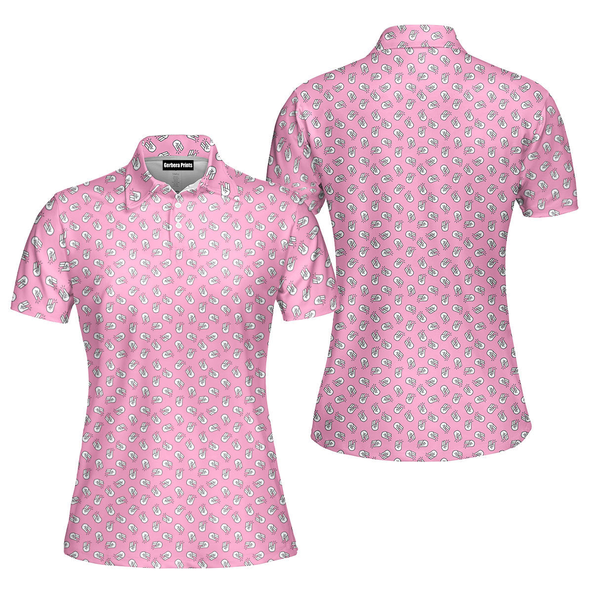 The Shocker Pink Funny Polo Shirt For Women 