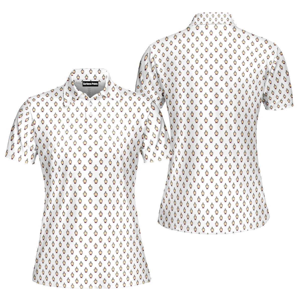 Friendly Hello-Polo Shirt For Women-Gerbera Prints