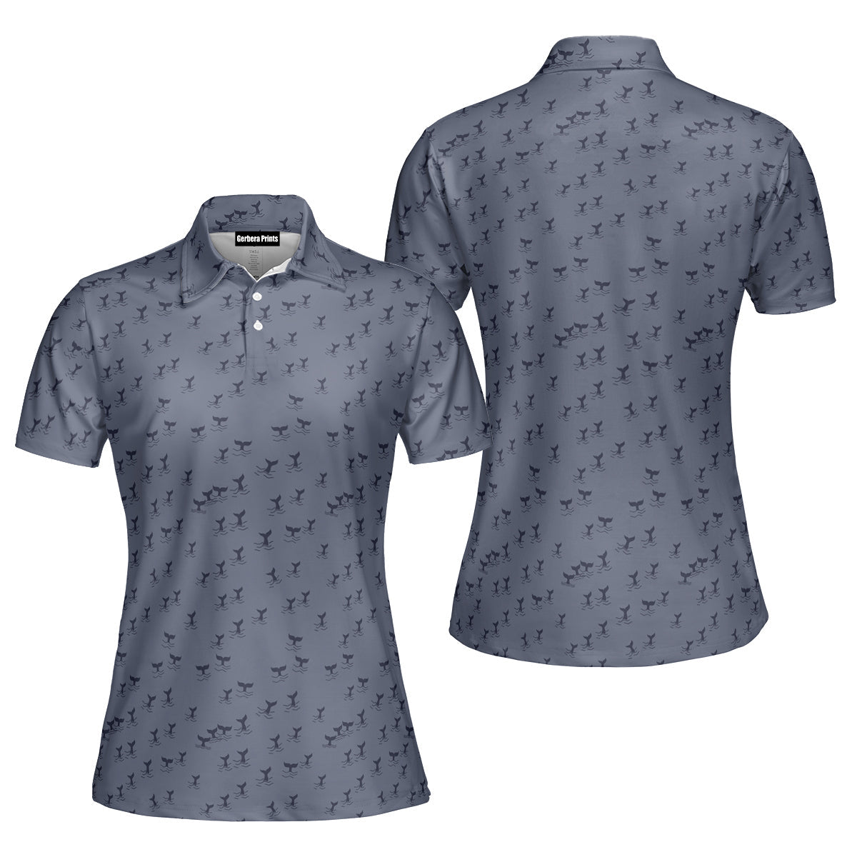 The Scattered Whales Funny Polo Shirt For Women 