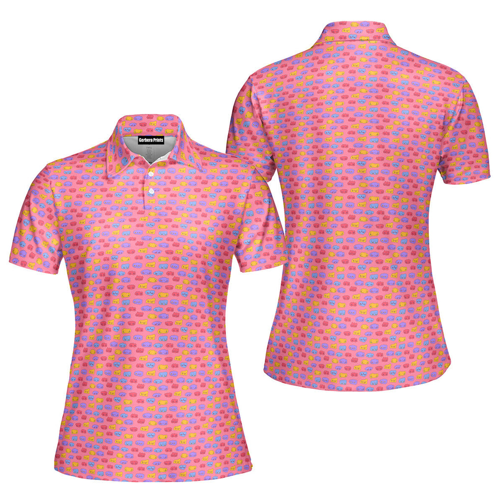 Snuggle Pups-Polo Shirt For Women-Gerbera Prints