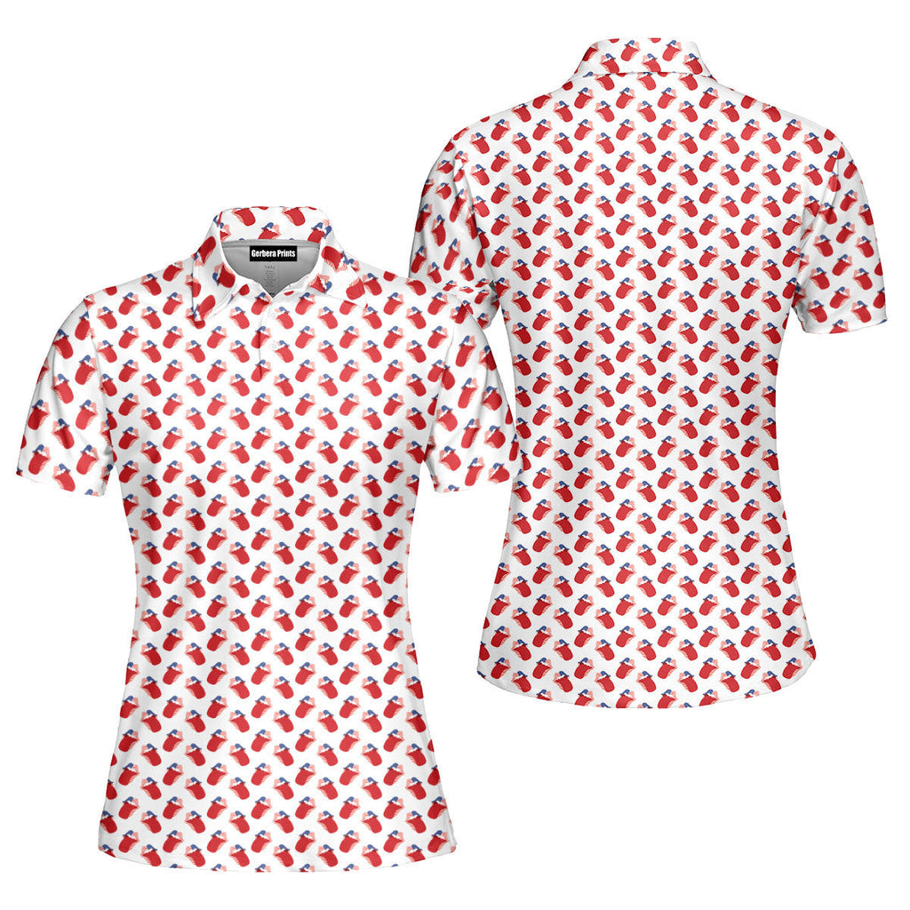 Greatest Lips American-Polo Shirt For Women-Gerbera Prints