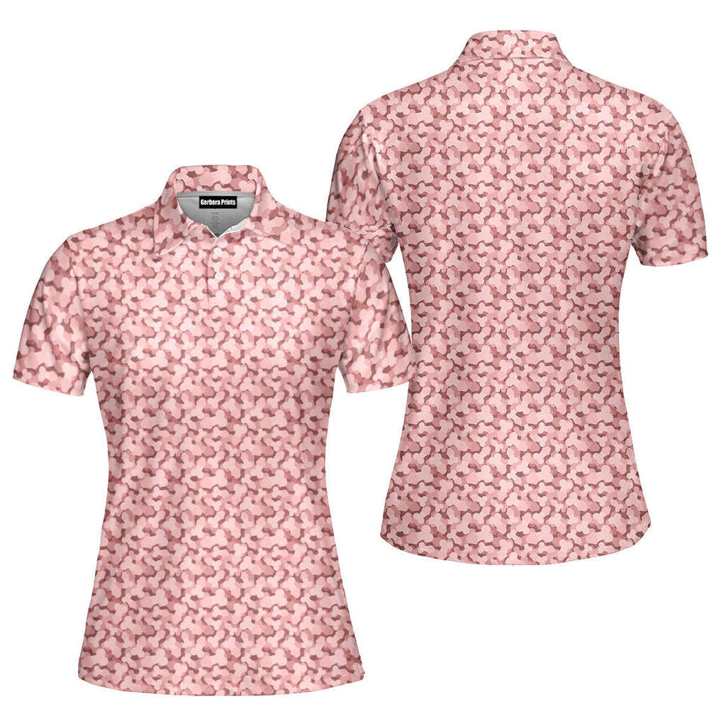Frank and Beans Pink-Polo Shirt For Women-Gerbera Prints