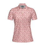 Frank and Beans Pink-Polo Shirt For Women-Gerbera Prints