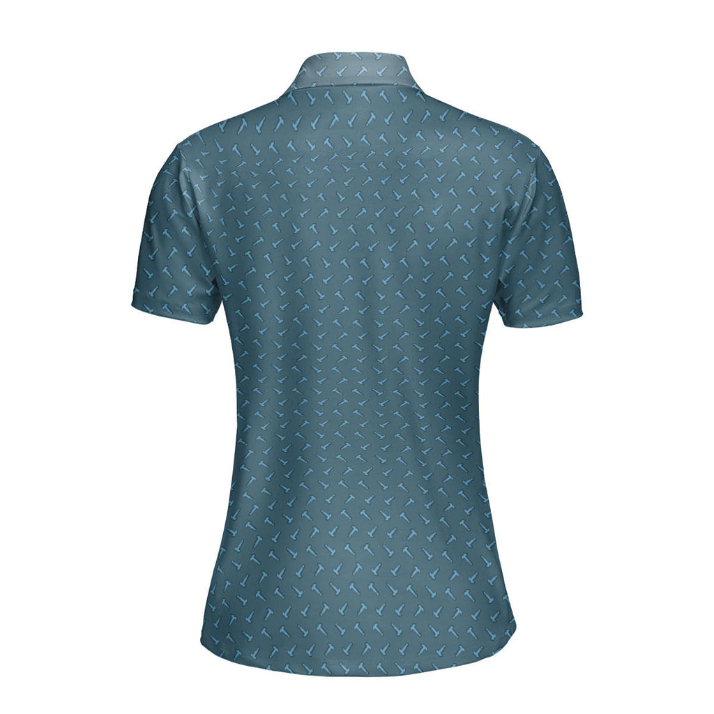 Frank and Beans Blue-Polo Shirt For Women-Gerbera Prints