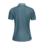 Frank and Beans Blue-Polo Shirt For Women-Gerbera Prints