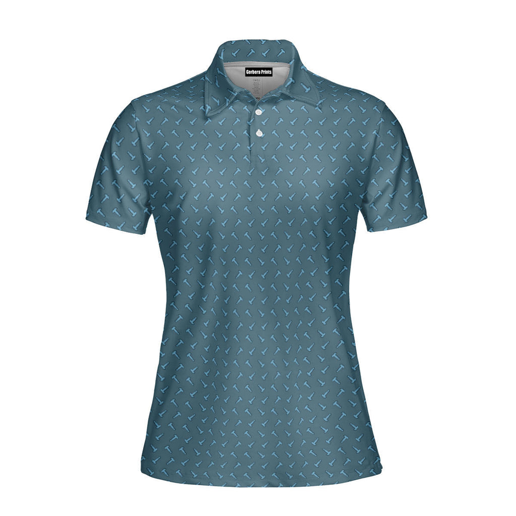 Frank and Beans Blue-Polo Shirt For Women-Gerbera Prints