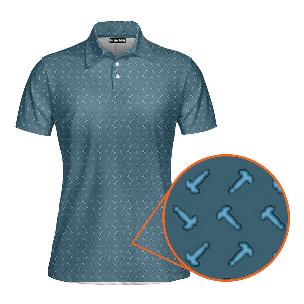 Frank and Beans Blue-Polo Shirt For Women-Gerbera Prints