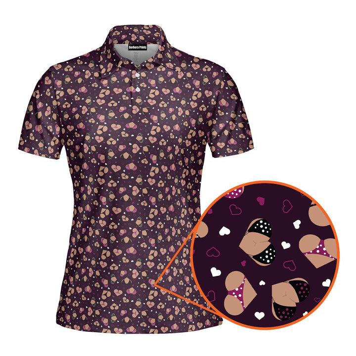 Hearts Like Breast Funny Polo Shirt For Women