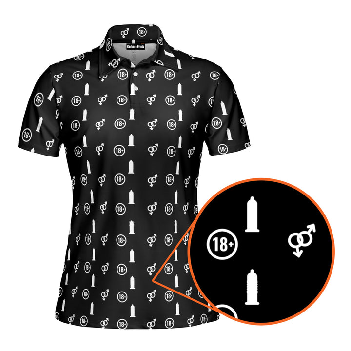 White Circle Funny Polo Shirt For Women 