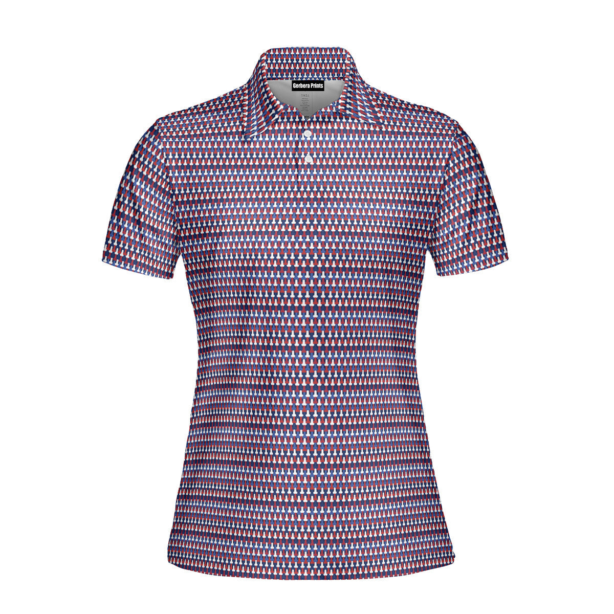 Frank and Beans Funny American-Polo Shirt For Women-Gerbera Prints